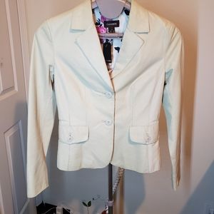 Danier leather white blazer jacket floral lined